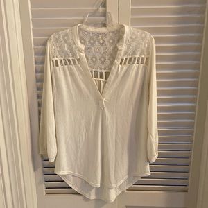 Nine 1 Eight top with lace & cutout embellishments